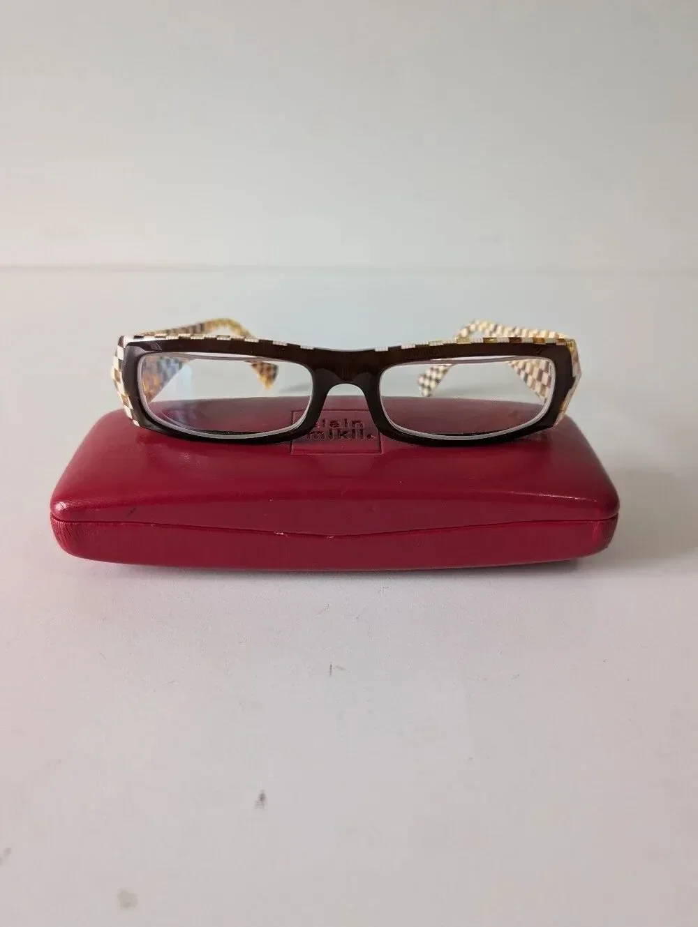 Alain Mikli Paris Checked Rectangular Handmade glasses Frames